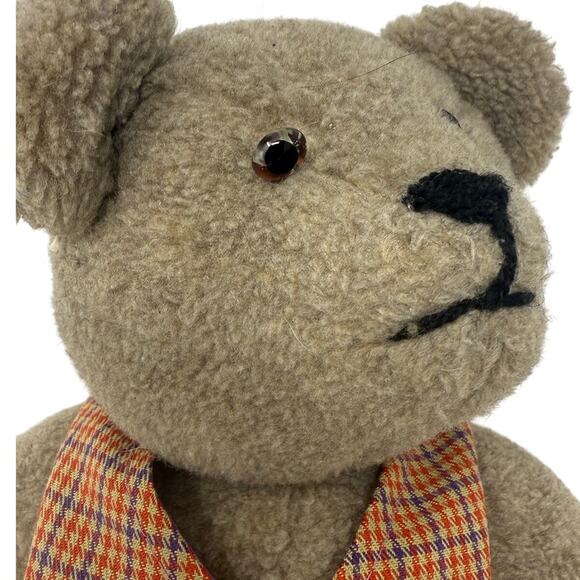 Vintage 18” Jointed Teddy Bear Plush Stuffed Animal with Vest Collectible - Picture 4 of 5